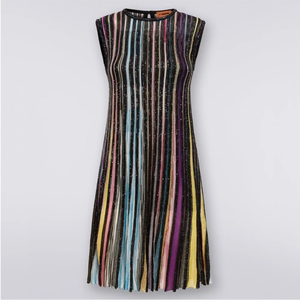 Like new Missoni Pleated sleeveless mini-dress with sequins $1,530 38 - Picture 1 of 7